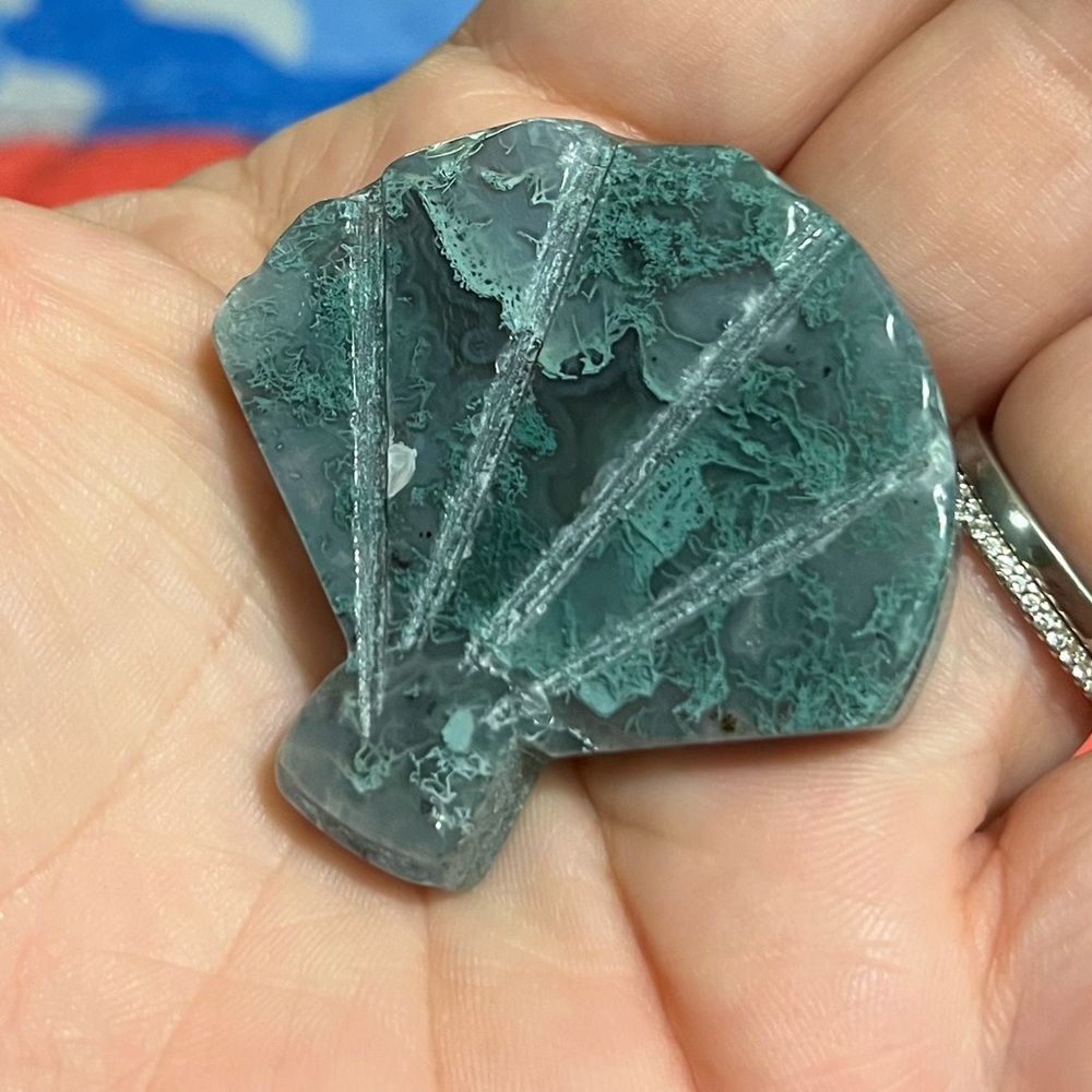 Moss Agate Crystal Leaf